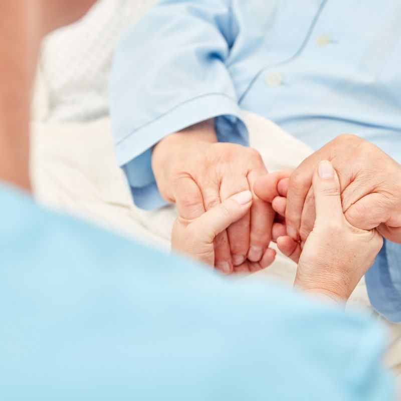 hospice provider’s hands 